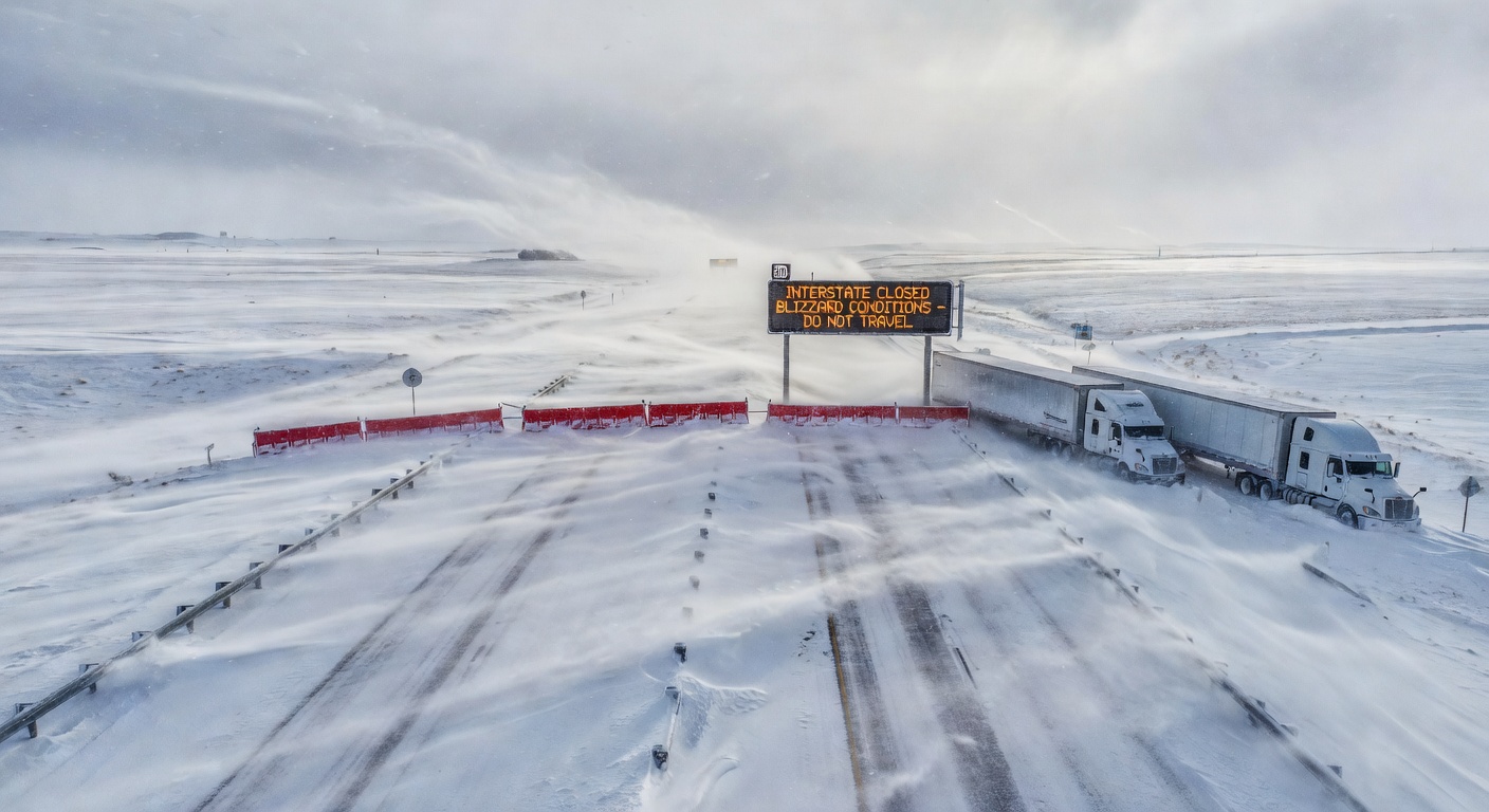 Interstate closed during South Dakota blizzard