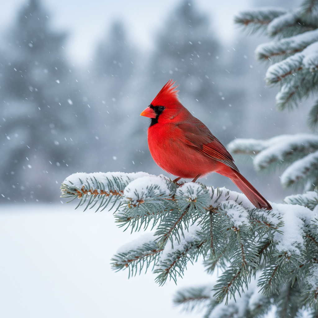 Northern Cardinal in winter