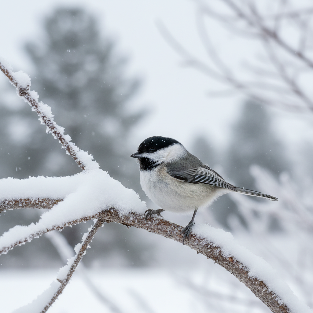 Black-capped Chickadee in winter